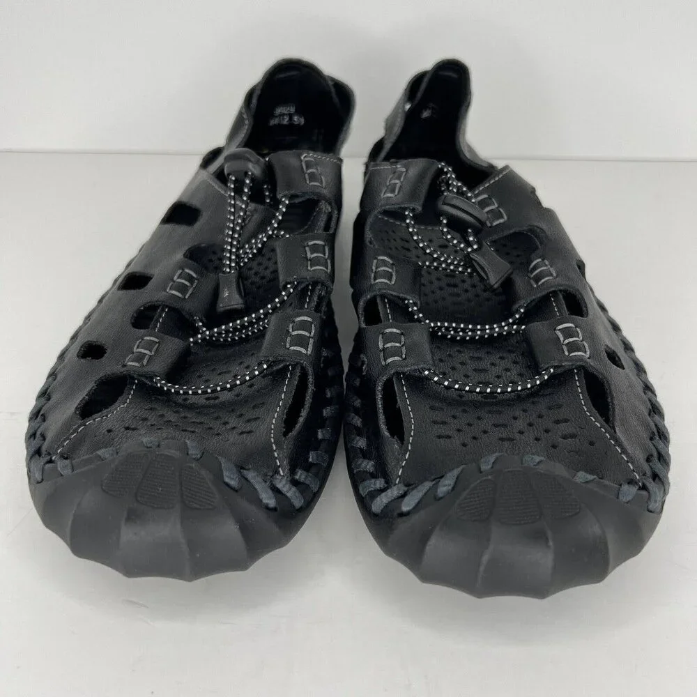 Black Closed Toe Sandals Mens Size 11 US 44 EU Casual Trail/Beach Shoes Slides